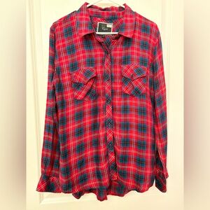 Rails Red and Blue Plaid Button-Up Shirt